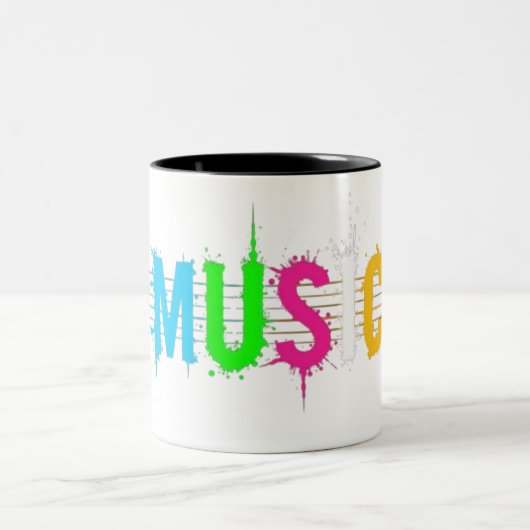 Muziektekst ontkent kleurrijke Mok (Center)