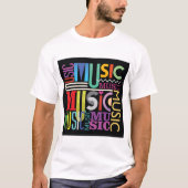 Muziektekstontwerp T-shirt (Voorkant)