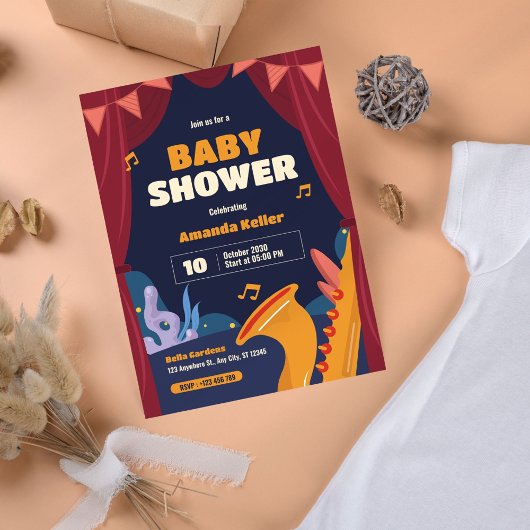 Muziektheater Baby shower uitnodiging
