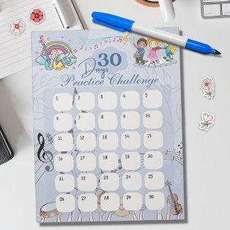 Muziekthema 30 Days Practice Challenge Notitieblok