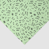 Muziekthema Diverse zwarte Muzieknoten Groen Tissuepapier (Detail)