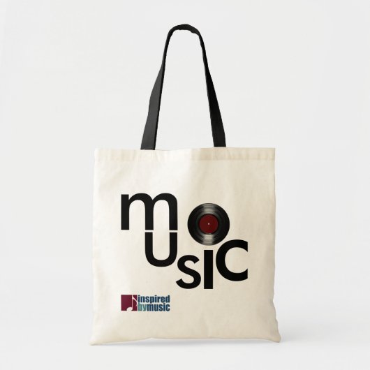 muziekthema geïnspireerd tote bag (Voorkant)
