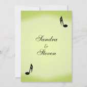 Muziekthema Green Wedding Kaart (Achterkant)