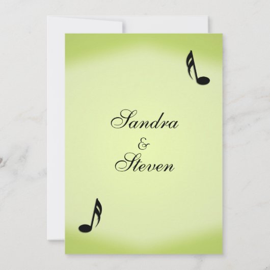 Muziekthema Green Wedding Kaart (Achterkant)