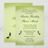 Muziekthema Green Wedding Kaart (Voorkant / Achterkant)