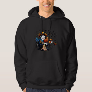 Muziekthema grillige musicus illustratie hoodie