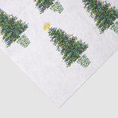 Muziekthema kerstbomen tissuepapier (Detail)