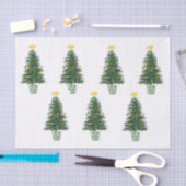 Muziekthema kerstbomen tissuepapier (Craft)