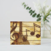 Muziekthema met gitaar briefkaart (Staand voorkant)