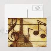 Muziekthema met gitaar briefkaart (Voorkant / Achterkant)