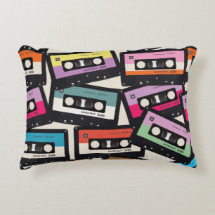 Muziekthema met zijkant en met cassette accent kussen