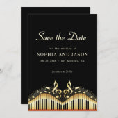 Muziekthema Opslaan Datum Save The Date (Voorkant / Achterkant)