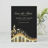 Muziekthema Opslaan Datum Save The Date (Staand voorkant)