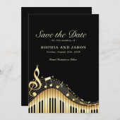 Muziekthema Opslaan Datum Save The Date (Voorkant / Achterkant)