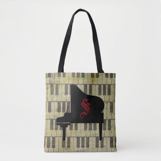 Muziekthema Piano Book Canvas tas Music Note (Voorkant)