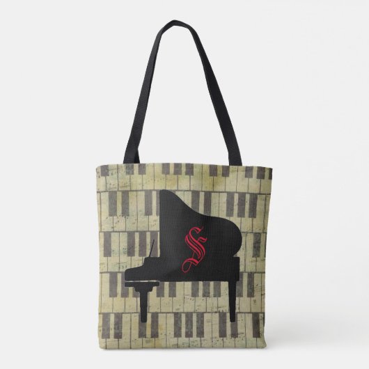 Muziekthema Piano Book Canvas tas Music Note (Achterkant)