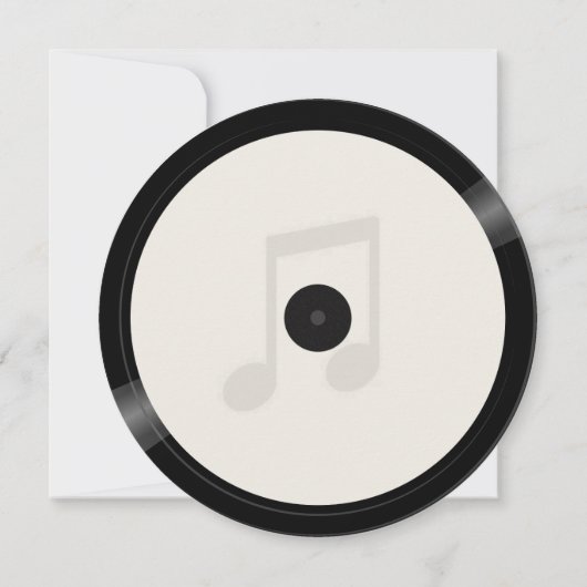 Muziekthema  Retro Vinyl 70s Bruiloft Kaart (Achterkant)