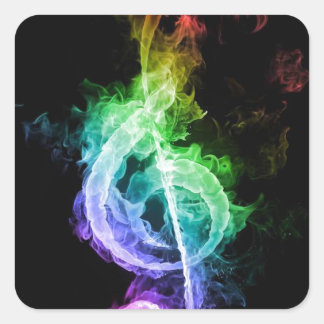 muziekthema vierkante sticker