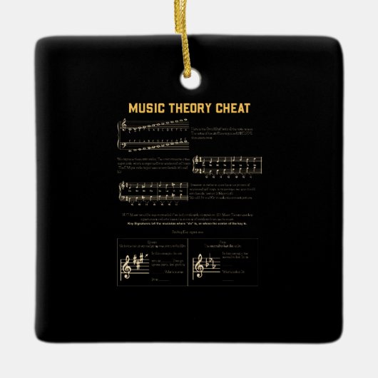 Muziektheorieafbeelding Keramisch Ornament (Voorkant)