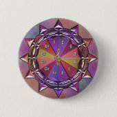 Muziektheoriecirkel van vijf mandala ronde button 5,7 cm (Voorkant)