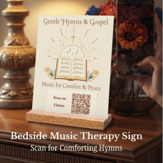 Muziektherapie QR-code Bedside Acryl Blok Bord