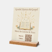 Muziektherapie QR-code Bedside Acryl Blok Bord (Hoek)
