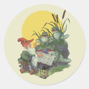  muziektijdschrift Hoesje Art, Etude Frog Choir Ronde Sticker