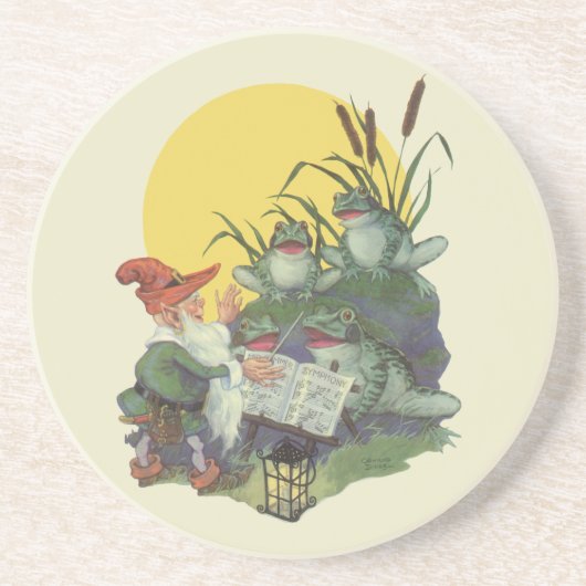  muziektijdschrift Hoesje Art, Etude Frog Choir Zandsteen Onderzetter (Voorkant)