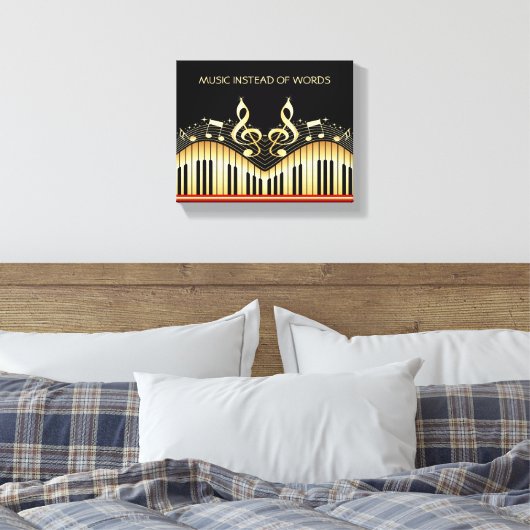 Muziektoetsenbord Canvas Afdruk (Insitu (Slaapkamer))