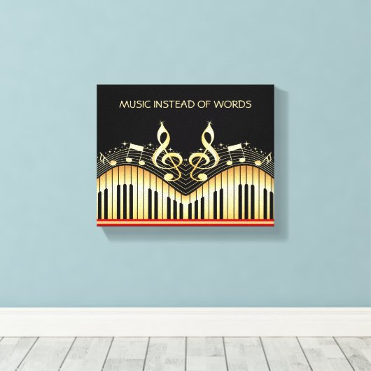 Muziektoetsenbord Canvas Afdruk (Insitu (Houten vloer))