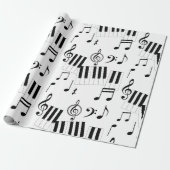 Muziektoetsenbord Piano Note Rest Treble Clef Cadeaupapier (Uitgerold)
