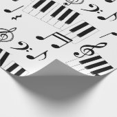 Muziektoetsenbord Piano Note Rest Treble Clef Cadeaupapier (Hoek)