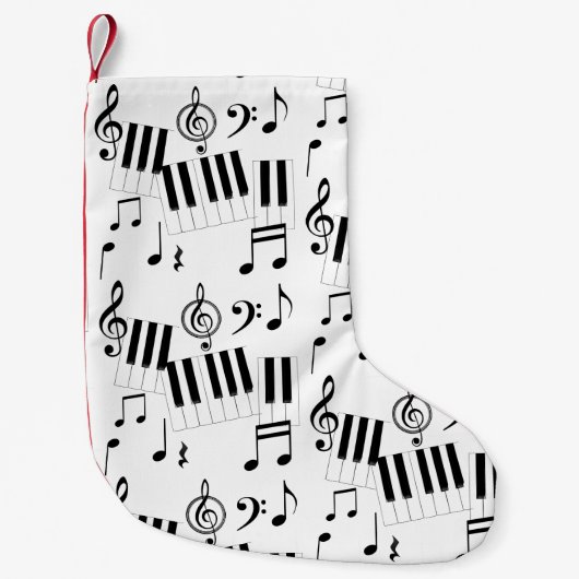 Muziektoetsenbord Piano Note Rest Treble Clef Kleine Kerstsok (Voorkant)