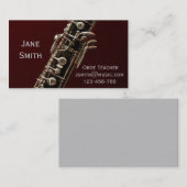 Muziektutor met een oboe-houdwind visitekaartje (Voorkant / Achterkant)