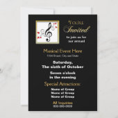 Muziekuitnodiging - notities/toetsenbord kaart (Achterkant)