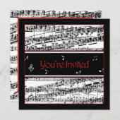 Muziekuitnodiging - optioneel gebruik kaart (Voorkant / Achterkant)