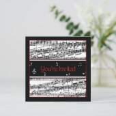 Muziekuitnodiging - optioneel gebruik kaart (Staand voorkant)