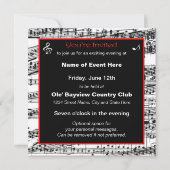 Muziekuitnodiging - optioneel gebruik kaart (Achterkant)