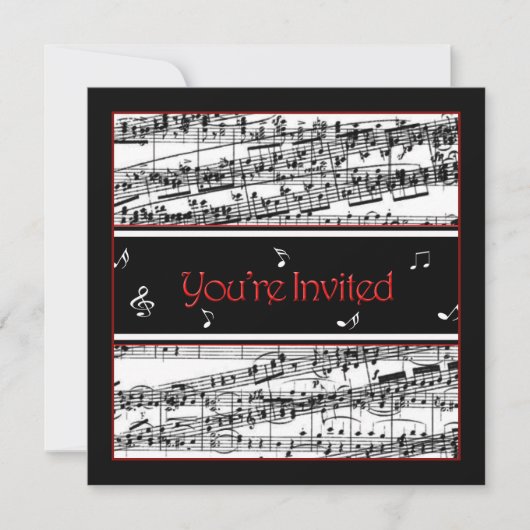 Muziekuitnodiging - optioneel gebruik kaart (Voorkant)