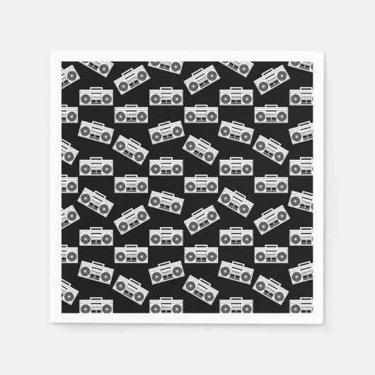 Muziekvak Pratlantstramien afdrukken zwart Servet (Voorkant)