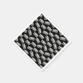 Muziekvak Pratlantstramien afdrukken zwart Servet (Hoek)