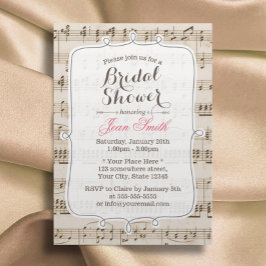  muziekvel Bridal Shower-uitnodigingen Kaart