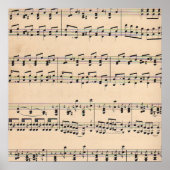  muziekvel — zwart-witnotities poster (Voorkant)