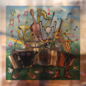 Muziekvenster vastklikken raamsticker (Vel 2)