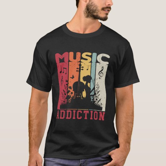 Muziekverslaving T-shirt (Voorkant)