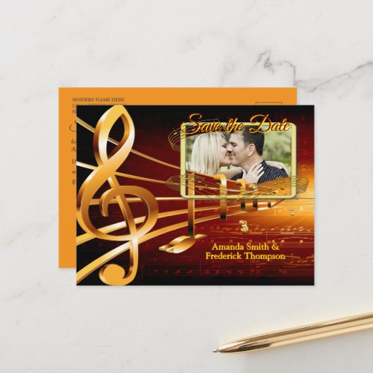 Muziekvieringsthema's Aankondigingskaart (Voorkant / Achterkant in situ)