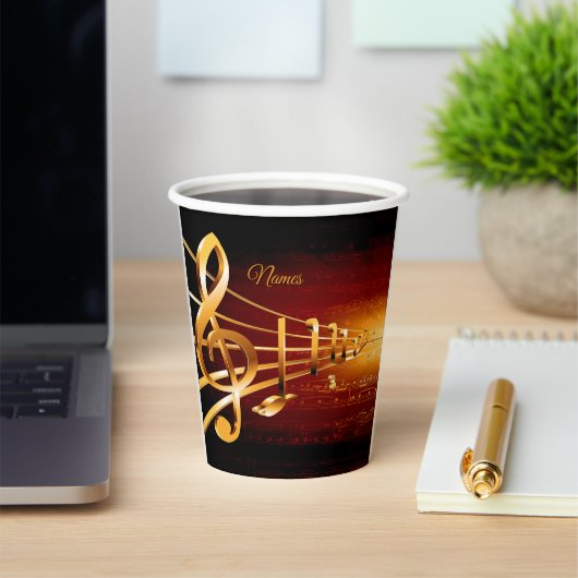 Muziekvieringsthema's Papieren Bekers (Insitu)