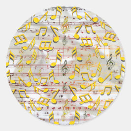 Muziekvieringsthema's Ronde Sticker