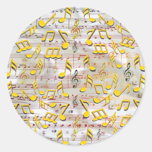 Muziekvieringsthema's Ronde Sticker (Voorkant)