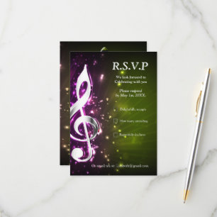 Muziekvieringsthema's RSVP Kaartje